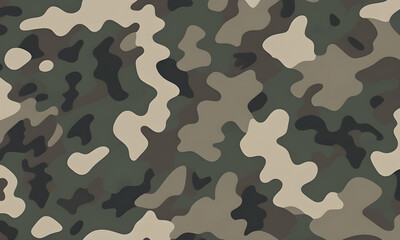 Forest Camouflage Pattern Military Colors Vector Style Camo Background Graphic Army Wall Art Design
