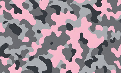Pink Gray Camouflage Pattern Military Colors Vector Style Camo Background Graphic Army Wall Art Design