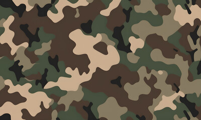 Fototapeta premium Green Brown Camouflage Pattern Military Colors Vector Style Camo Background Graphic Army Wall Art Design