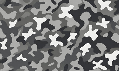 Greyscale Camouflage Pattern Military Colors Vector Style Camo Background Graphic Army Wall Art Design