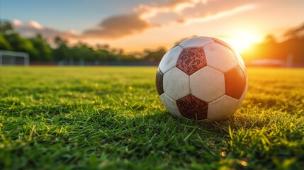 Soccer Ball on Lush Green Field