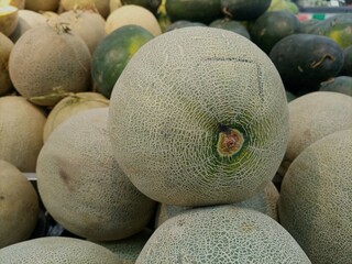 Melon fruit is whitish green