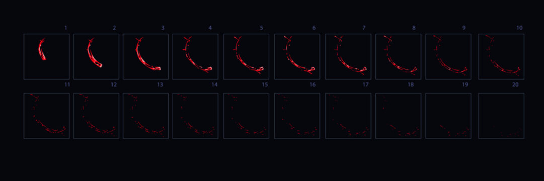 Sprite sheet of a color splash animation. Animation for game, cartoon, motion or something else.