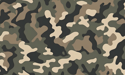 Naklejka premium Camouflage Pattern Military Colors Vector Style Camo Background Graphic Army Wall Art Design