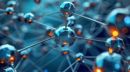 Obraz na płótnie Canvas Connection Nodes in a Quantum Computing Research Lab