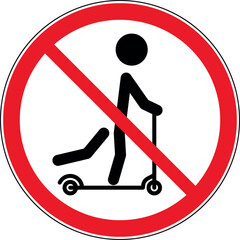Roller, E-Roller / E-Scooter fahren verboten - Verbotszeichen, Schild