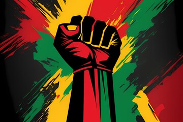 Fototapeta premium Black history month fist, Abstract fist, Black history designs