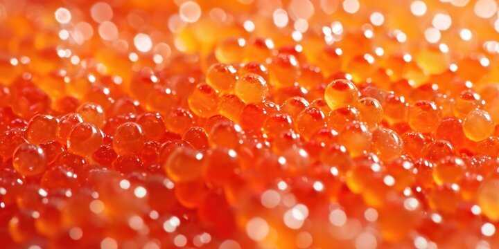 Macro Shot of Glistening Red Caviar for Gourmet Seafood Concepts