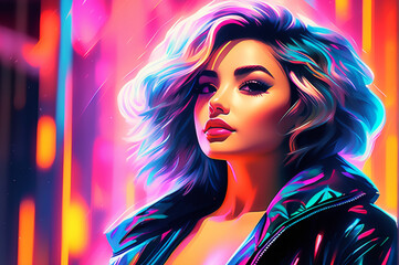 Fototapeta premium woman with colorful makeup