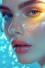 Portrait of a Woman with Cosmic Makeup