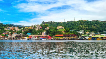 Inner harbor in St Georges, Grenada