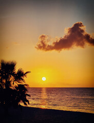 sunset over the Caribbean Sea, Grand Anse Bay, Grenada