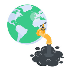 Easy to edit isometric icon of sustainable world 