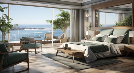 Fototapeta premium luxury hotel room with pool