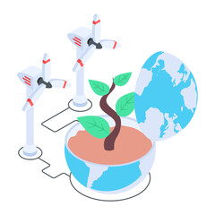 Get this isometric icon of a production plant 