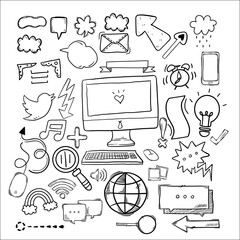 vector scribble hand draw arow collection set