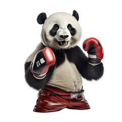 Panda boxer on transparent background PNG