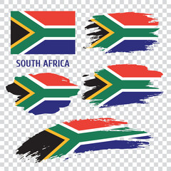 Set of vector flags of South Africa
