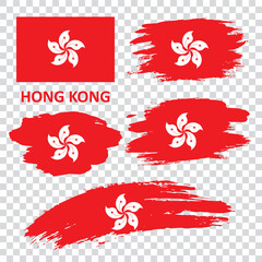 Set of vector flags of Hong Kong