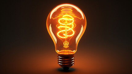 glowing light bulb in the shape of a symbol of the creative idea. 3 d rendering