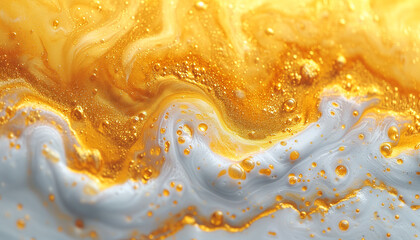 Abstraction. Fluid art. Natural luxury. The style includes swirls of marble or ripples of agate. Very beautiful gold paint with the addition of gold powder