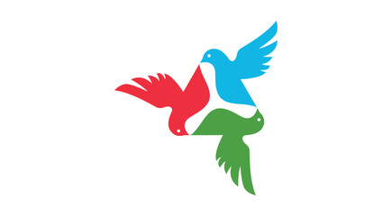 Triangle birds vector logo. Triangle bird flying icon