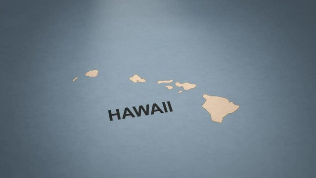 Old Paper Map of Hawaii