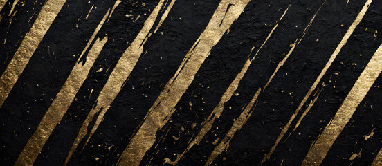 Black Gold Painted Stripes Brush Painting Background Colorful Digital Artwork Minimalistic Modern Card Design Wall Art