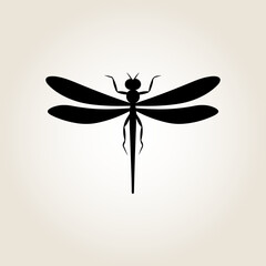 Dragonfly silhouette. Cute dragonfly vector icon and illustration