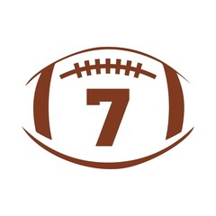 Football clip art design on plain white transparent isolated background for card, shirt, hoodie, sweatshirt, apparel, card, tag, mug, icon, poster or badge