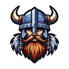 Viking head face vector illustration template, suitable for t shirt design, logo design, tattoo many more. Design isolated on white background