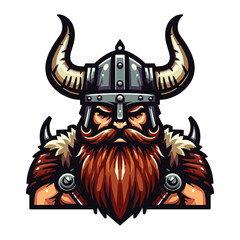 Viking head face vector illustration template, suitable for t shirt design, logo design, tattoo many more. Design isolated on white background