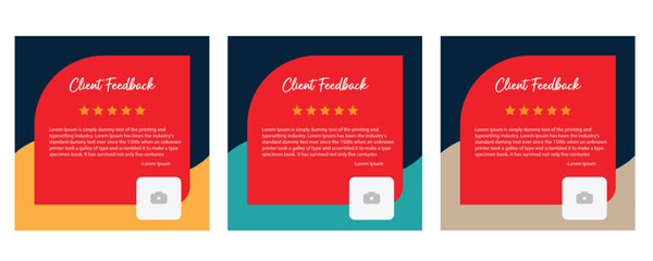 Customer testimonial & feedback template social media post design - obrazy, fototapety, plakaty