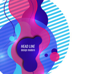 Abstract colorful liquid background. Dynamic composition of figures on a white background. Vector