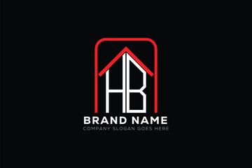 HB letter creative real estate vector logo design . HB creative initials letter logo concept. HB house sheap logo