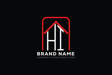 HI letter creative real estate vector logo design . HI creative initials letter logo concept. HI house sheap logo.