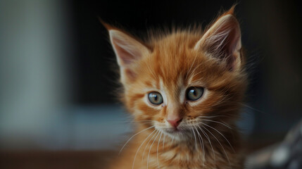 Fototapeta na wymiar red kitten. Cute little red kitten. AI Generative