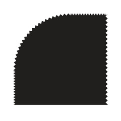 Wavy edge square leaf border frame. An empty black squared outline with jagged edges on a white background.
