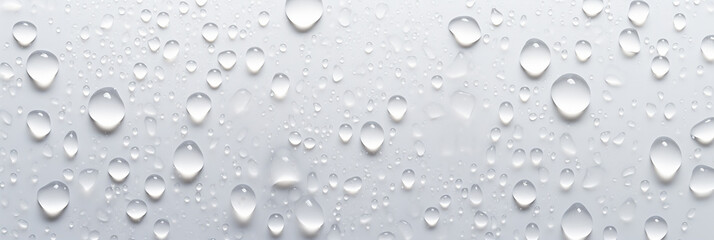 Water drops on a white background - obrazy, fototapety, plakaty