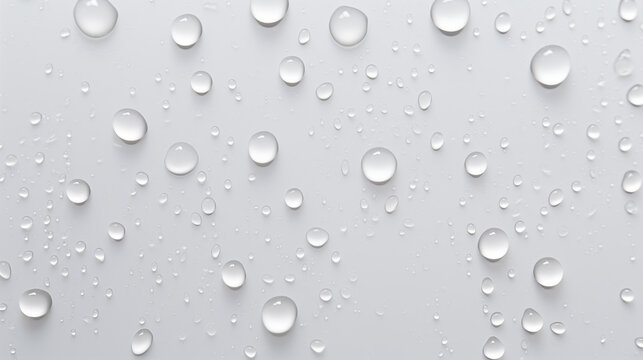 Water drops on a white background
