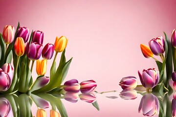 Tulip border with copy space-