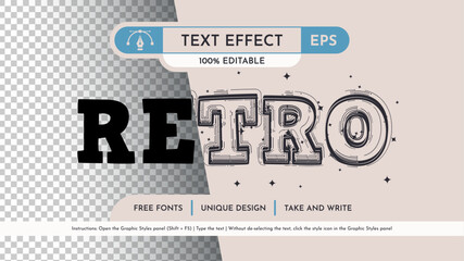 Retro Star - Editable Text Effect, Font Style
