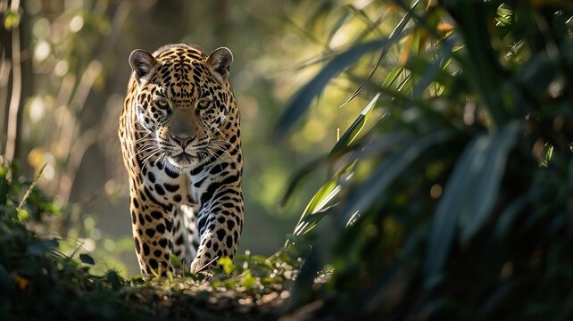 Jaguar in Natural Habitat under Daylight

