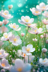 Cosmos flowers blooming in the garden with soft focus background.