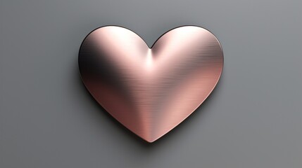 A heart icon with a metallic texture, giving it a sleek and modern appearance.