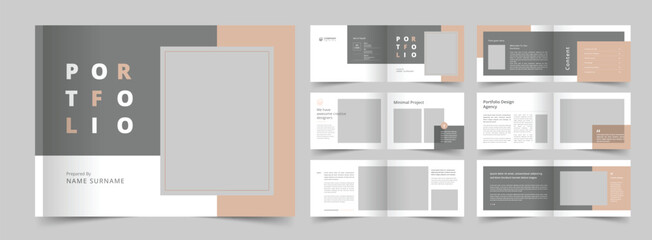 Portfolio Template, Landscape Portfolio Layout, A4 Graphic Designer Portfolio, Print Ready
