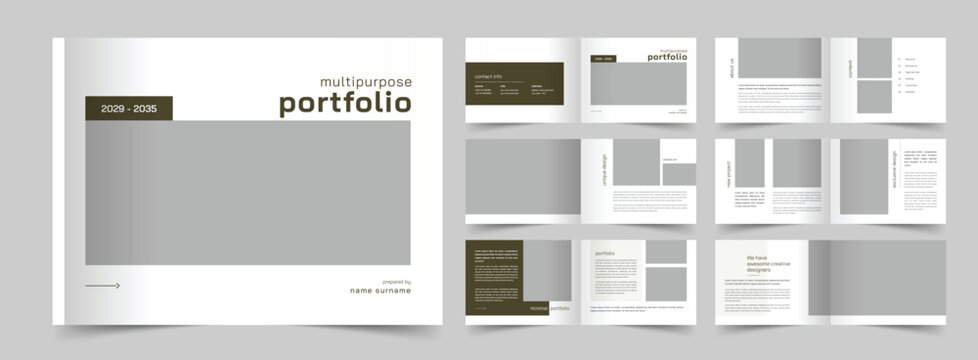 Minimalist Portfolio Brochure, Architecture Portfolio Layout, Portfolio Brochure Layout, A4 Template