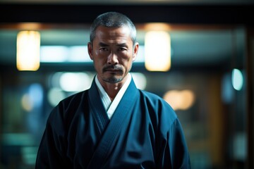 Fototapeta premium portrait of a stern martial arts teacher