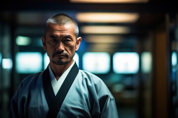 Fototapeta premium portrait of a stern martial arts teacher