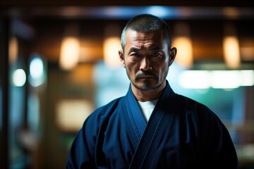 Obraz premium portrait of a stern martial arts teacher